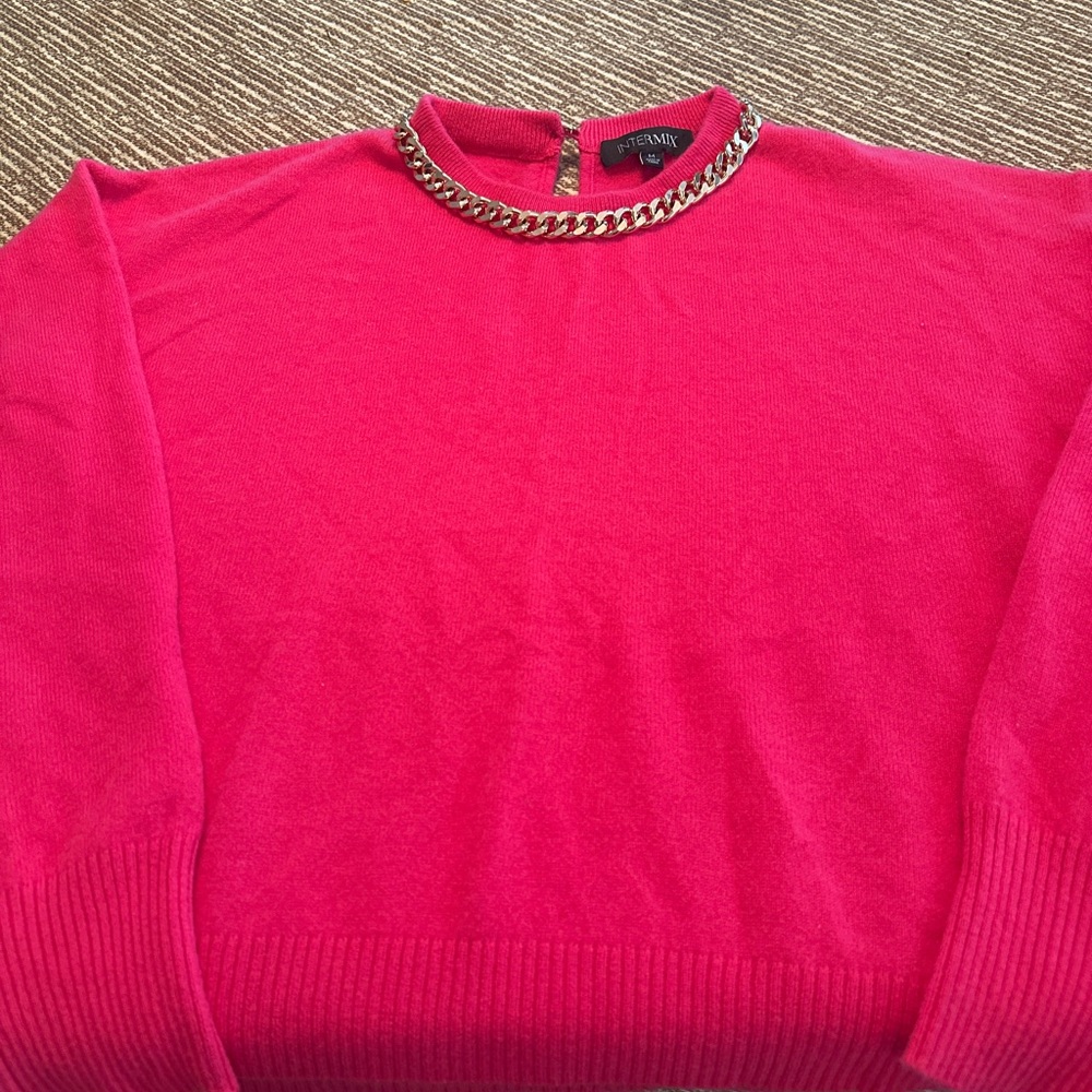 Intermix 100% Cashmere sweater size M Hot Pink NWOT - Picture 5 of 5